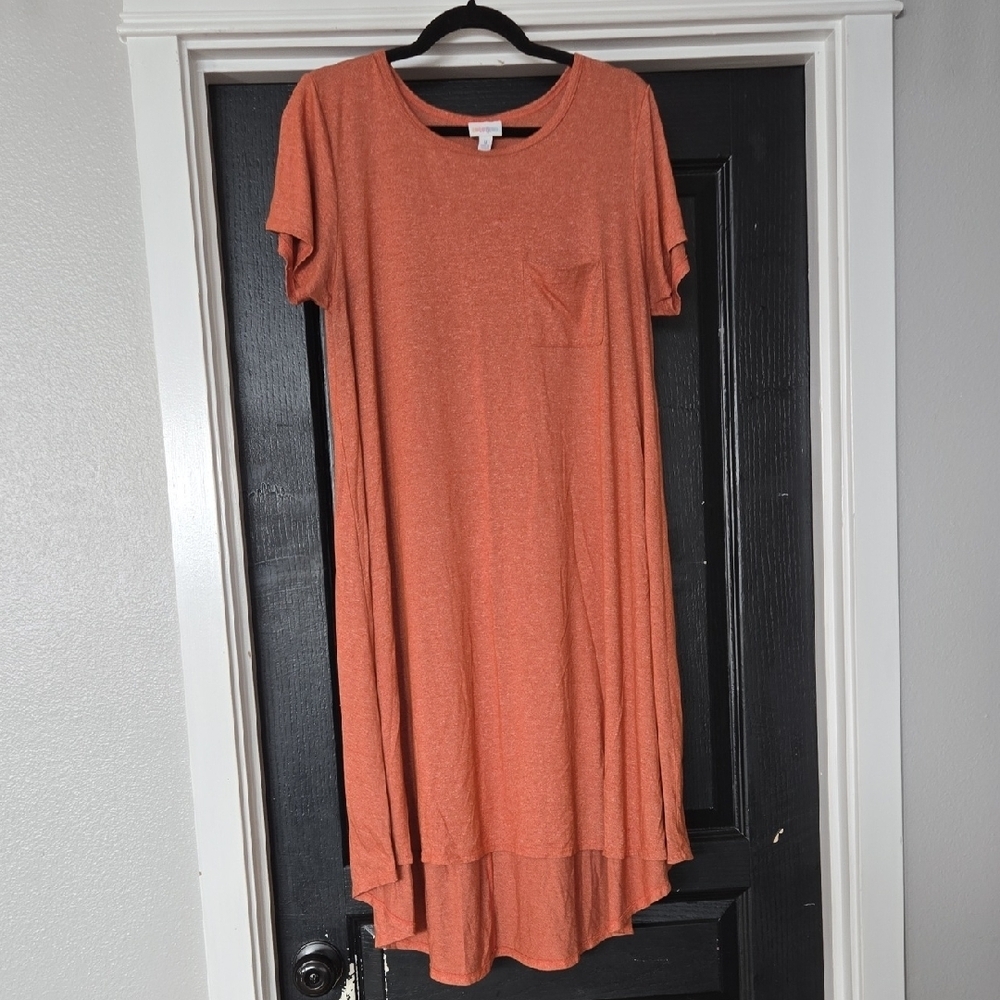 Lularoe Carly T-shirt Dress Orange Size Medium